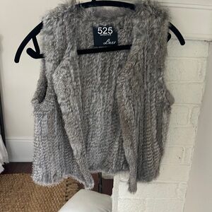 525 America Gray Faux Fur Vest